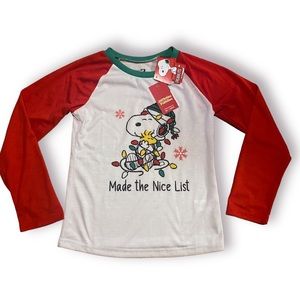 🛍️4/$20🛍️ NWT Snoopy Christmas Sleep Baseball Tee